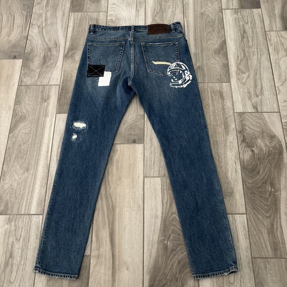 Billionaire Boys Club Blue Button Fly Men’s Spaceman Jeans Size 34/32 Unbutton - Picture 11 of 11